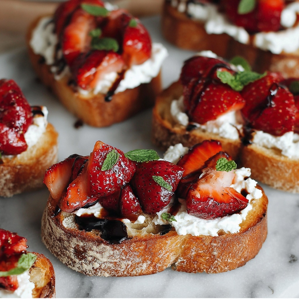 Balsamic Strawberries Crostini Recipe - Recipe Image