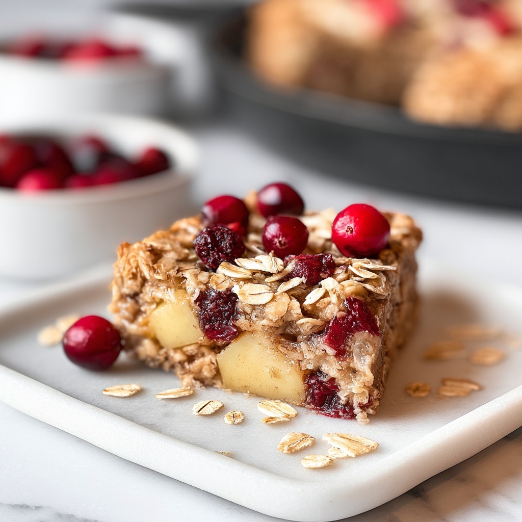 Apple Cranberry Baked Oatmeal Recipe - Recipe Image