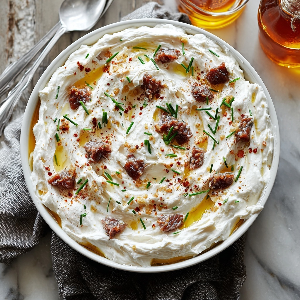 Roasted Garlic and Creamy Beef Dip with Hot Honey Recipe - Recipe Image