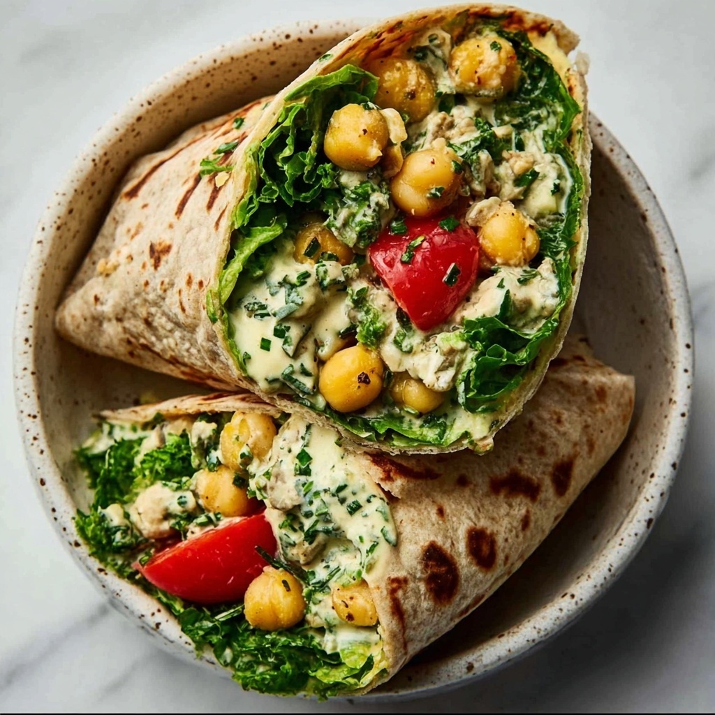Chickpea Salad Wraps with Lemon Dressing Recipe - Recipe Image