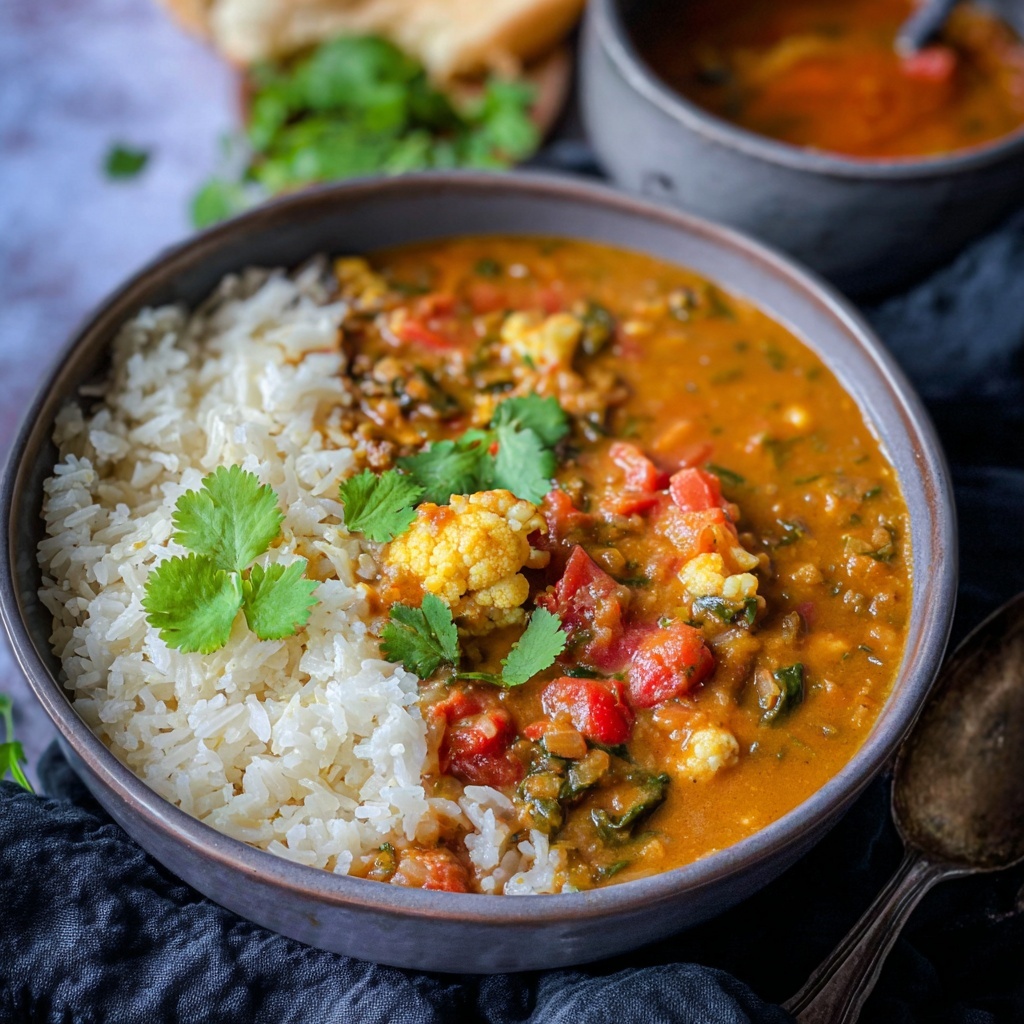Roasted Cauliflower Lentil Curry Recipe - Recipe Image