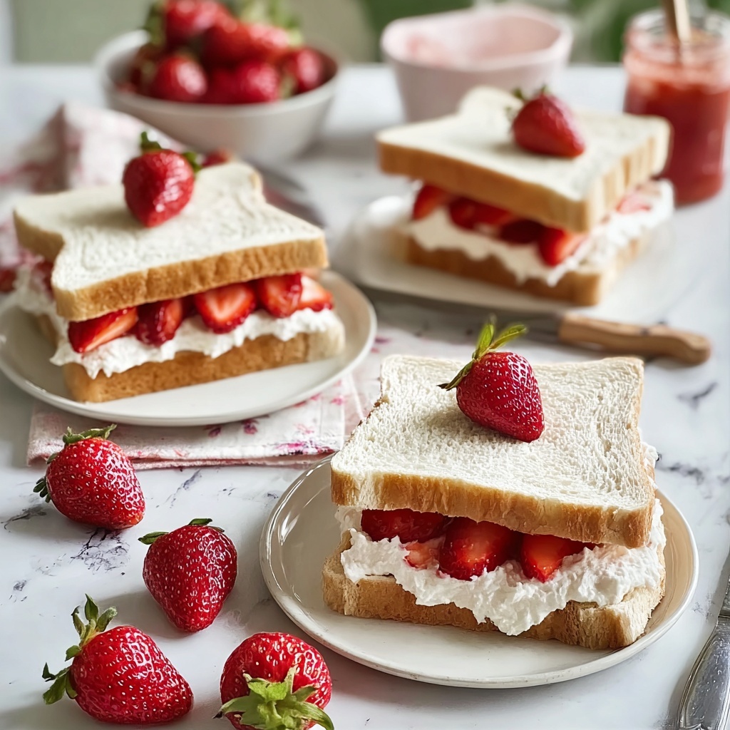 Delicious Strawberry Tea Sandwiches Perfect for Summer Parties - Recipe Image