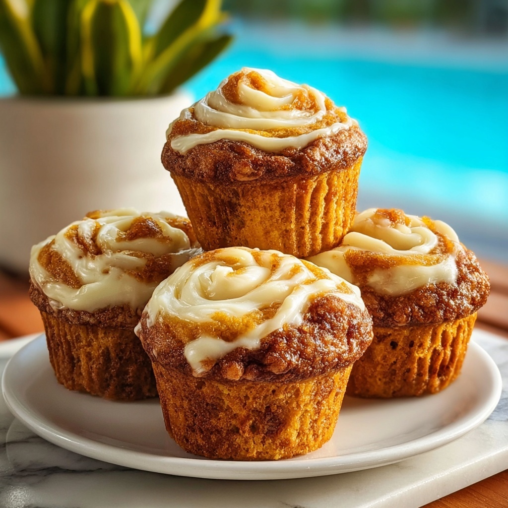Fluffy Pumpkin Cream Cheese Swirl Muffins - Recipe Image