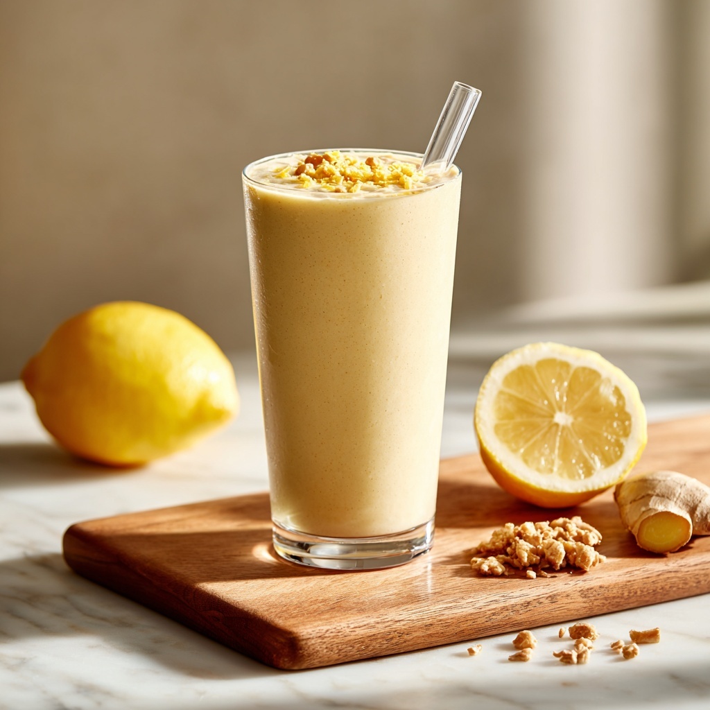 Fresh Lemon Ginger Detoxifying Smoothie - Recipe Image