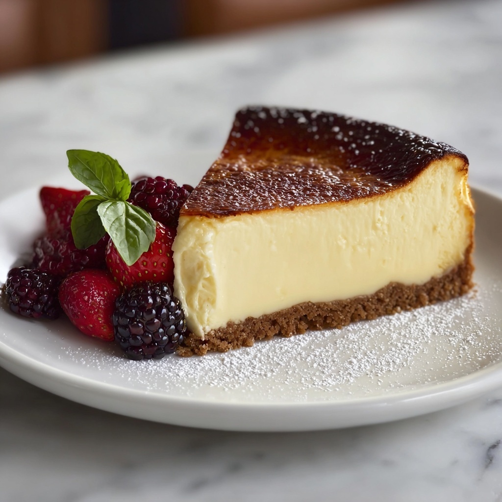 Creamy Burnt Basque Cheesecake Recipe - Recipe Image