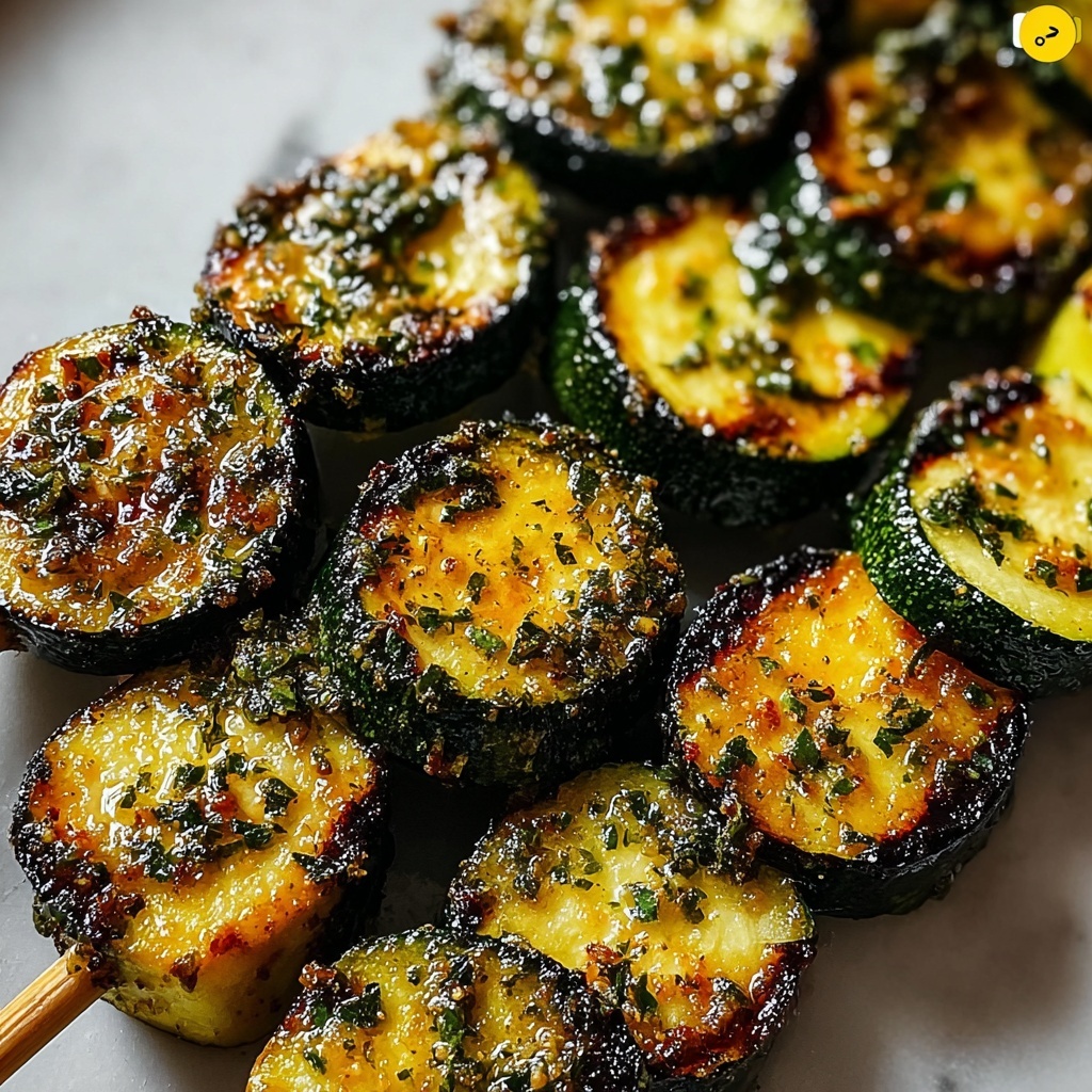 Garlic Butter Zucchini Skewers Recipe - Recipe Image