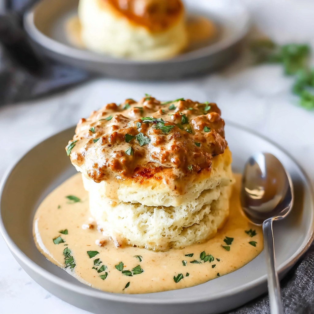 Biscuits and Chorizo Gravy: A Comforting Breakfast Twist Recipe - Recipe Image