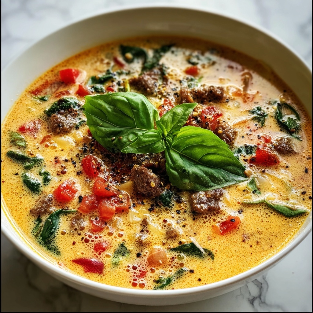Parmesan Beef Sausage Ditalini Soup Recipe - Recipe Image