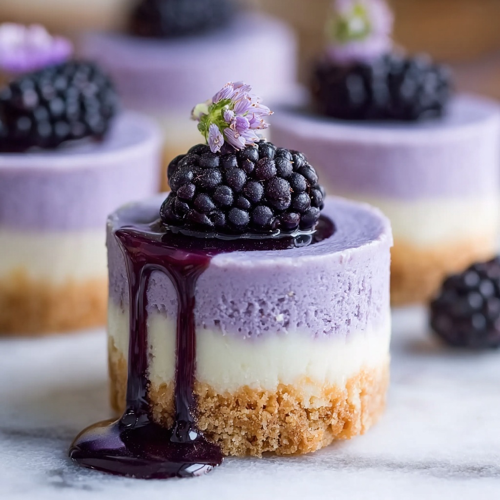 Mini Blackberry Lavender Cheesecakes Recipe - Recipe Image