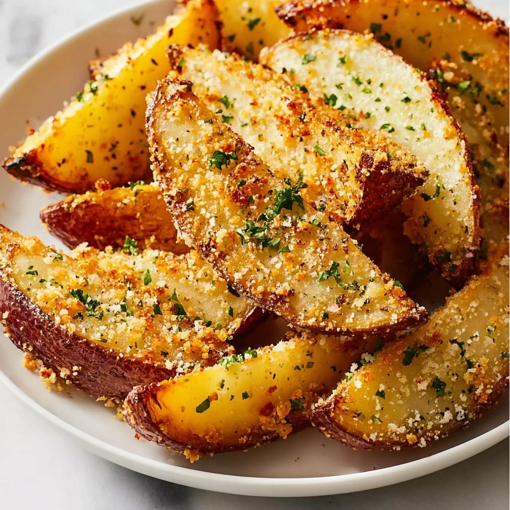 Baked Garlic Parmesan Potato Wedges Recipe - Recipe Image