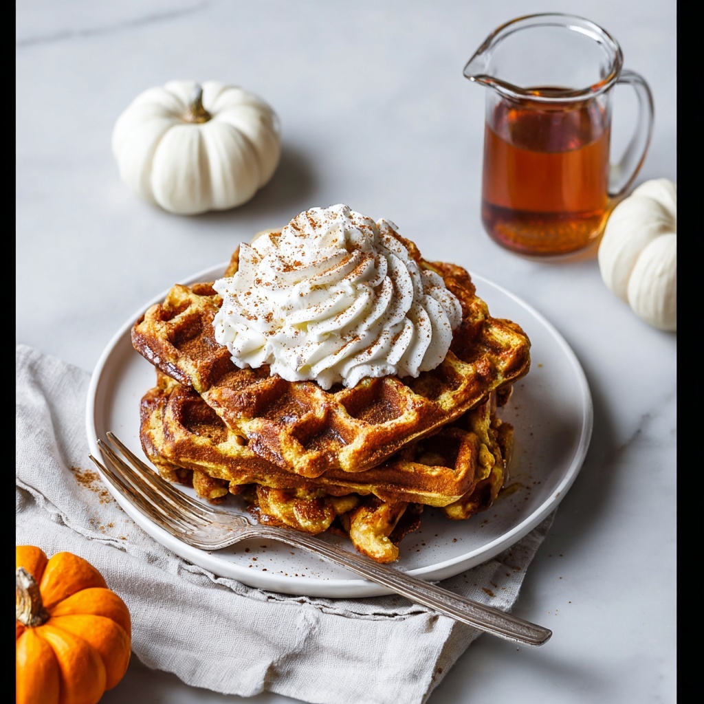 Pumpkin Waffles with Cottage Cheese and Oat Flour Recipe - Recipe Image
