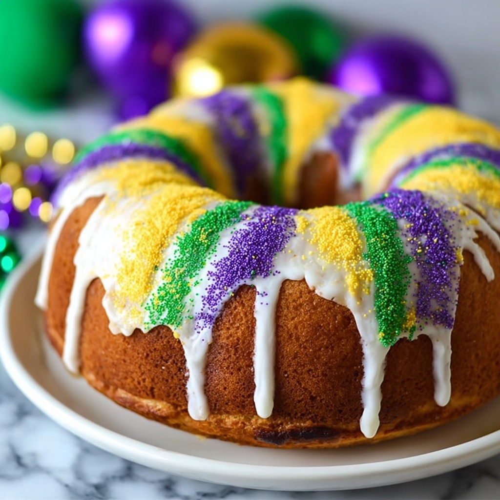 Shortcut Mardi Gras King Cake Recipe - Recipe Image