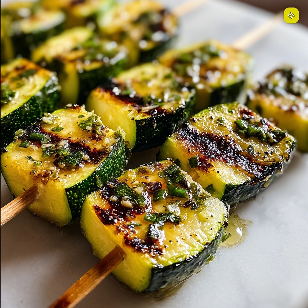 Garlic Butter Zucchini Skewers Recipe - Recipe Image