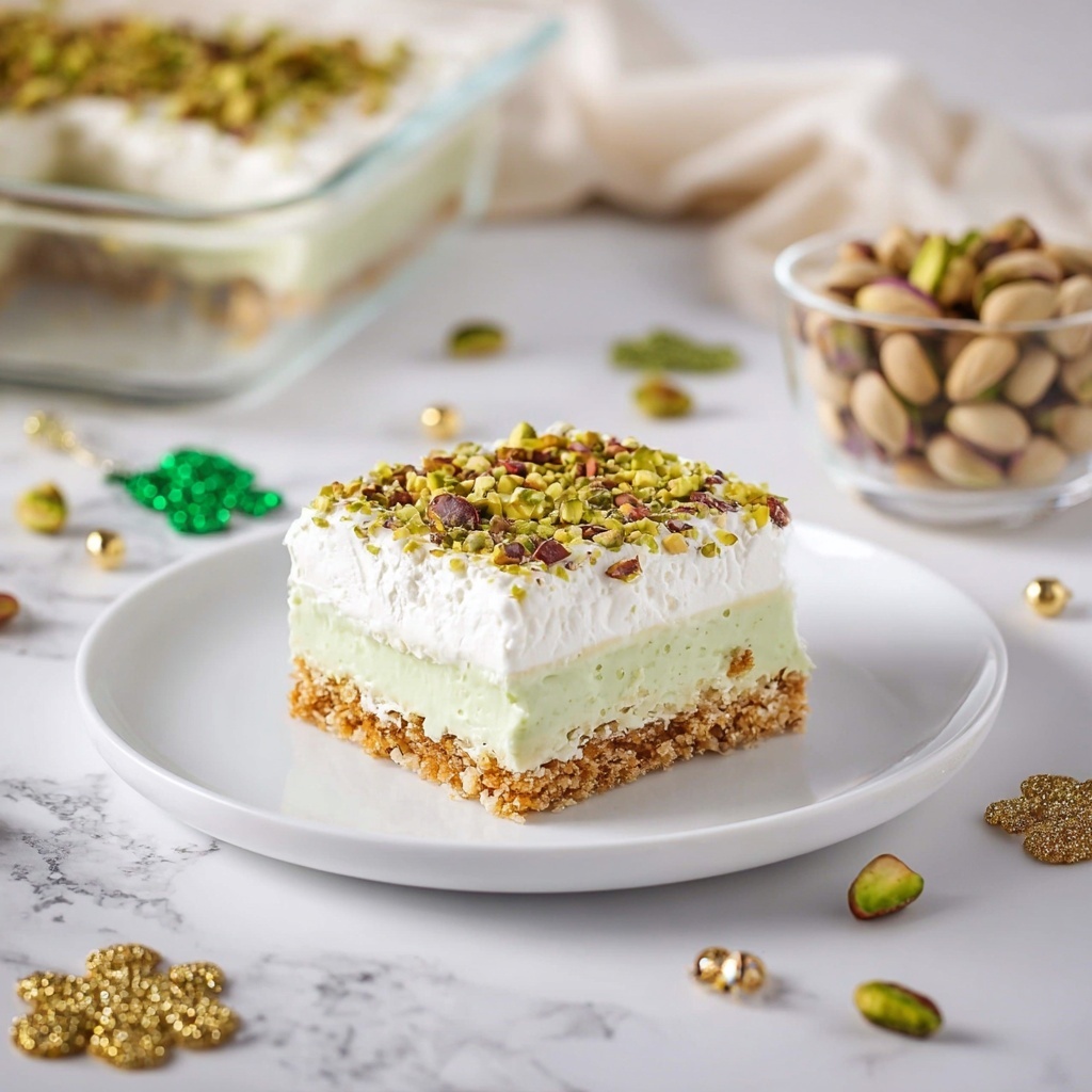 Pistachio Pudding Dessert with Graham Cracker Crust Recipe - Recipe Image