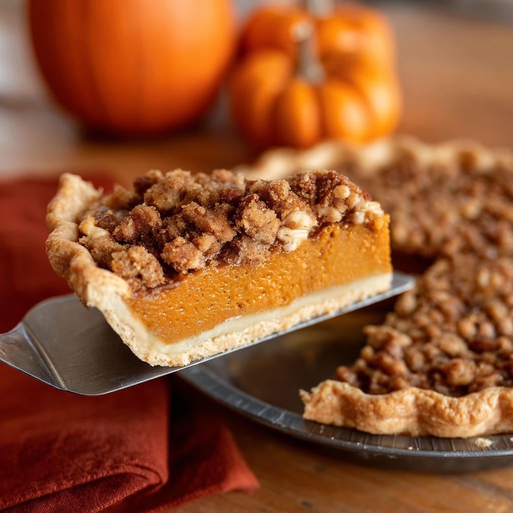 Ultimate Pumpkin Pie with Pecan Streusel Topping Recipe - Recipe Image