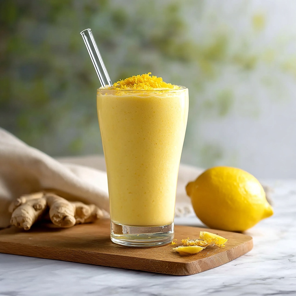 Fresh Lemon Ginger Detoxifying Smoothie Recipe - Recipe Image