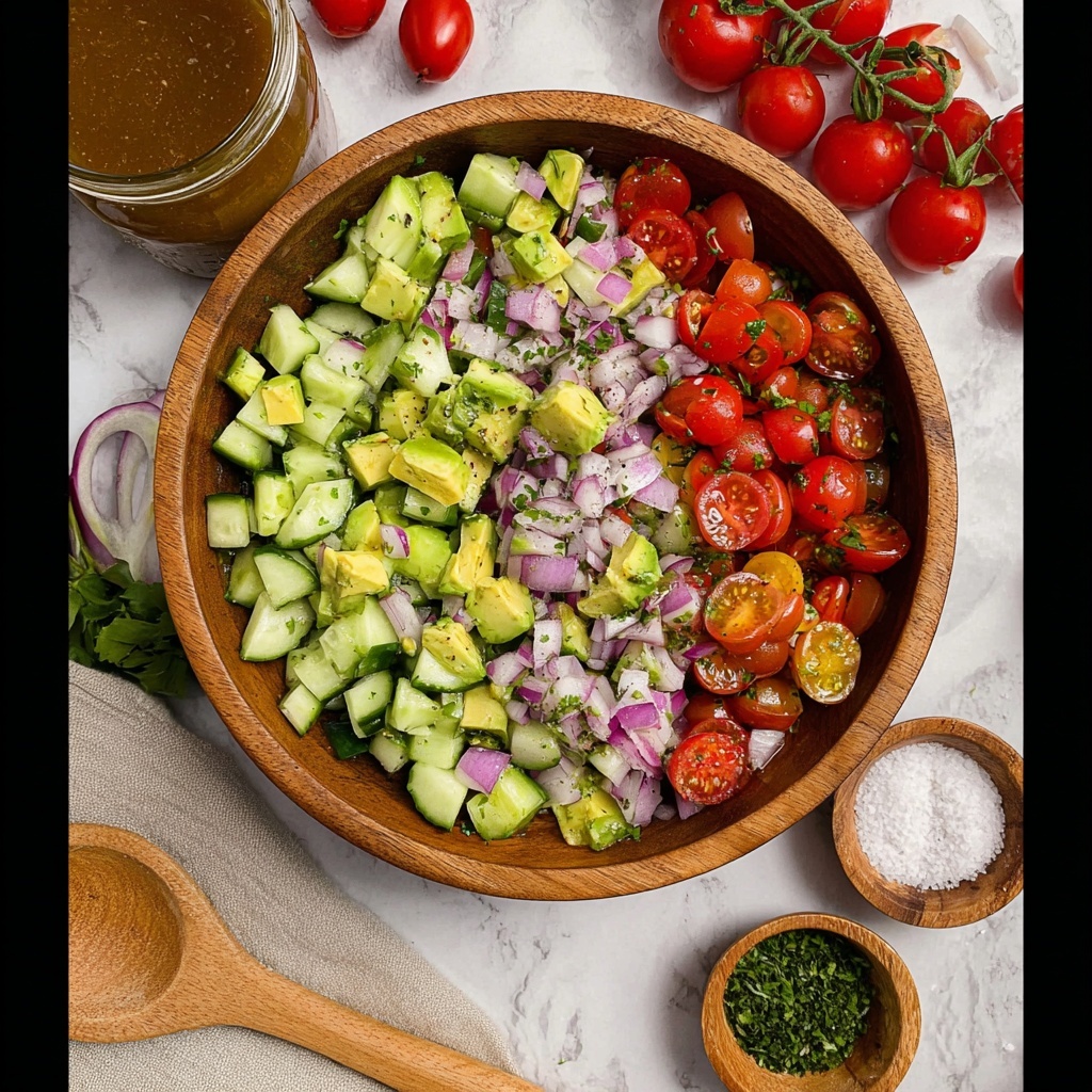 Cucumber Tomato Avocado Salad Recipe - Recipe Image