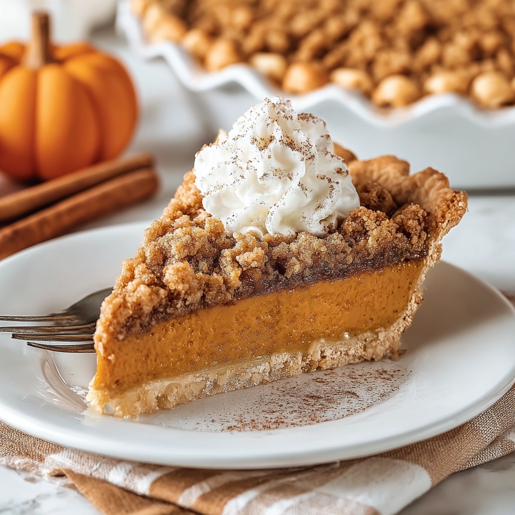 Apple Butter Pumpkin Pie with Streusel Topping Recipe - Recipe Image