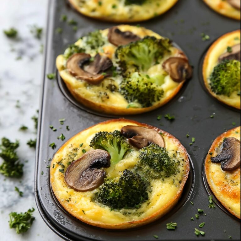 Veggie-Packed Broccoli & Mushroom Egg Cups Recipe
