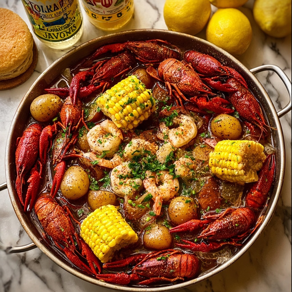 Stovetop Crawfish Boil with Garlic Butter Sauce Recipe - Recipe Image