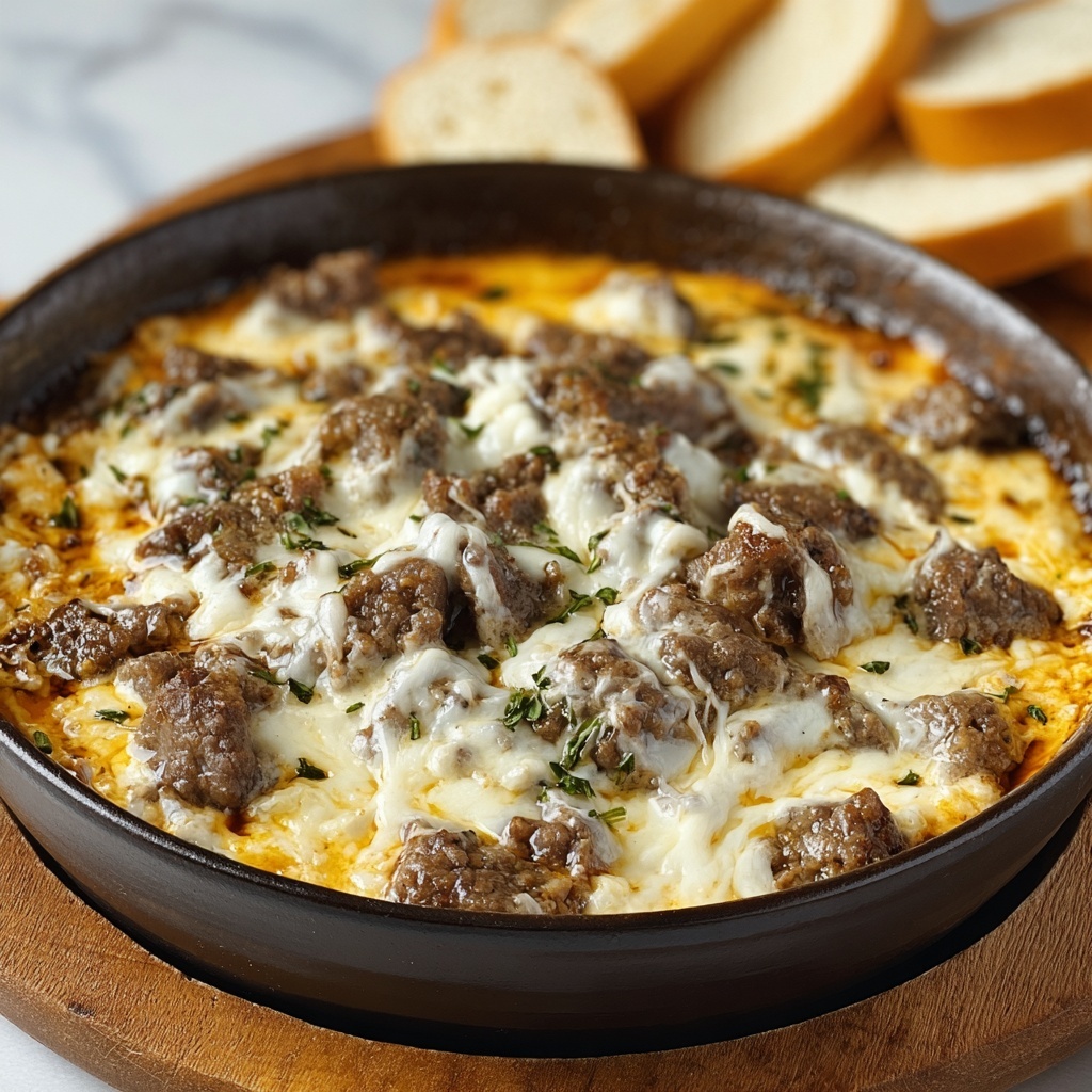 Pot Roast Beef Philly Cheese Steak Dip Recipe - Recipe Image