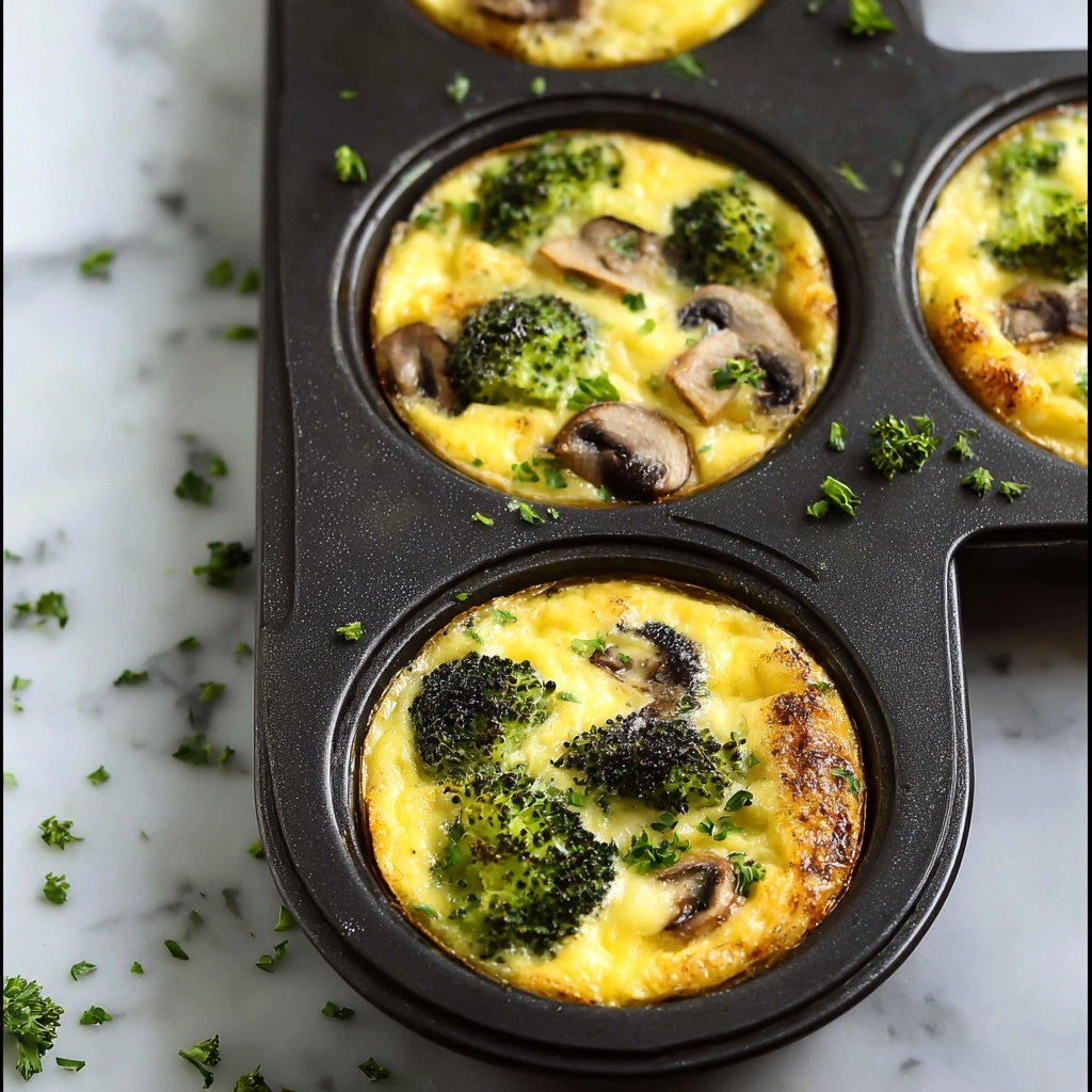 Veggie-Packed Broccoli & Mushroom Egg Cups Recipe - Recipe Image