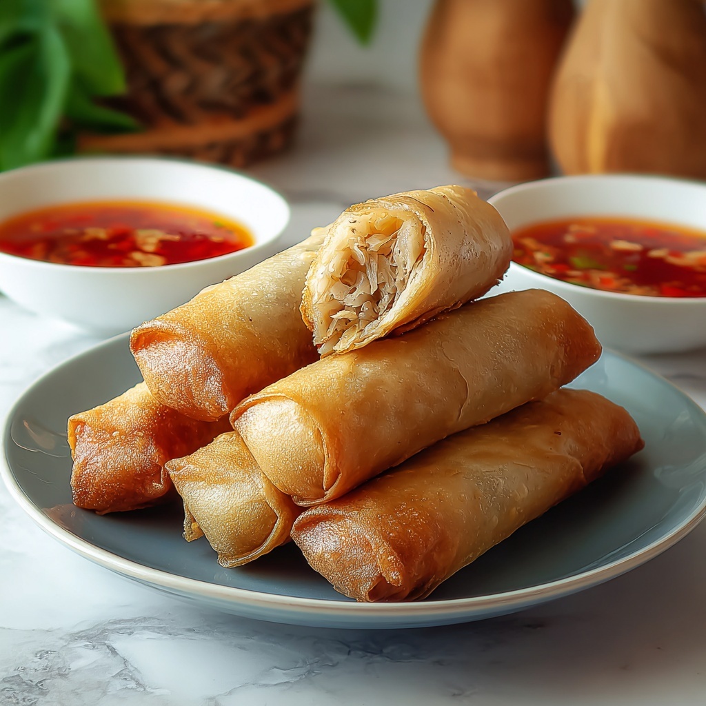 Easy Chicken Spring Rolls Recipe - Recipe Image