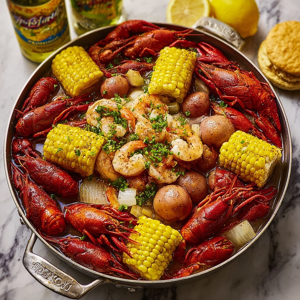 Stovetop Crawfish Boil with Garlic Butter Sauce Recipe - Recipe Image